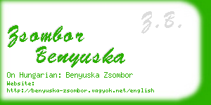 zsombor benyuska business card
